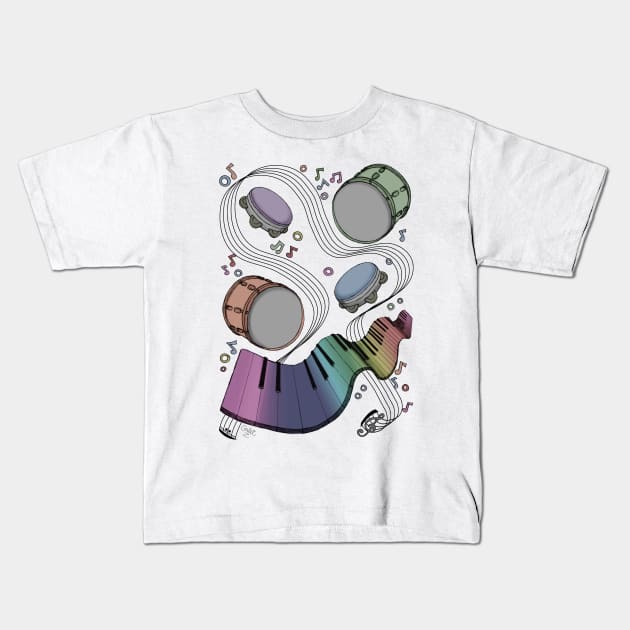 Music Fan Kids T-Shirt by Galitoosh